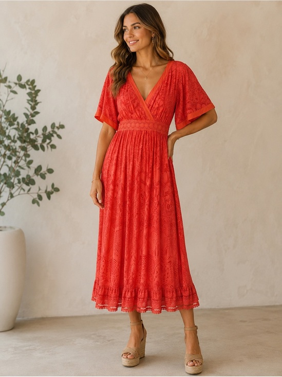 FARM Rio for Anthropologie Dresses & Skirts - 🌺❤️ Farm Rio for Anthropologie Lace Maxi Dress Surplice V-Neck Boho Size Small